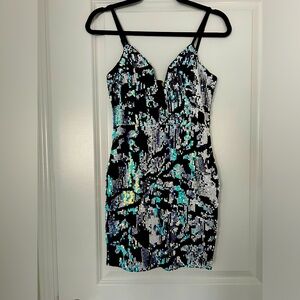 Fashion Nova Deep V Sequin Dress